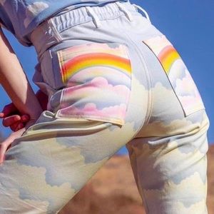 BRAND NEW NEVER WORN BIG BUD PRESS Rainbow Jeans size L SOLD OUT!!